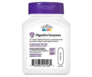 21st Century Digestive Enzymes Capsules For Healthy Digestive Function, Pack of 30's