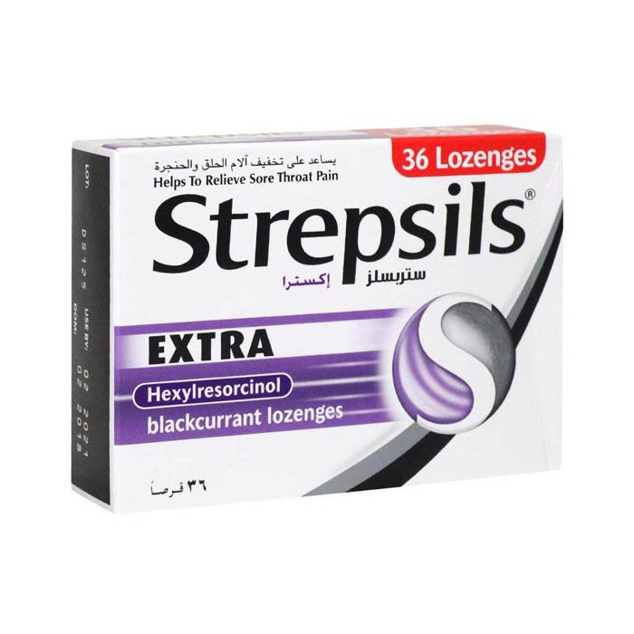 STREPSILS EXTRA BLACK CURRENT LOZ 36'S