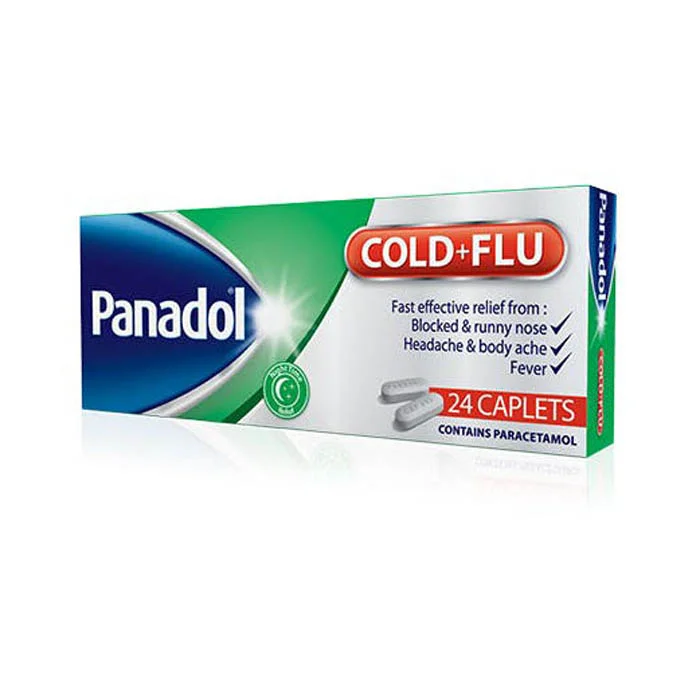 PANADOL COLD & FLU GREEN NIGHT RELIEF  CAPLETS (24'S,  BLISTER PACK) ORAL