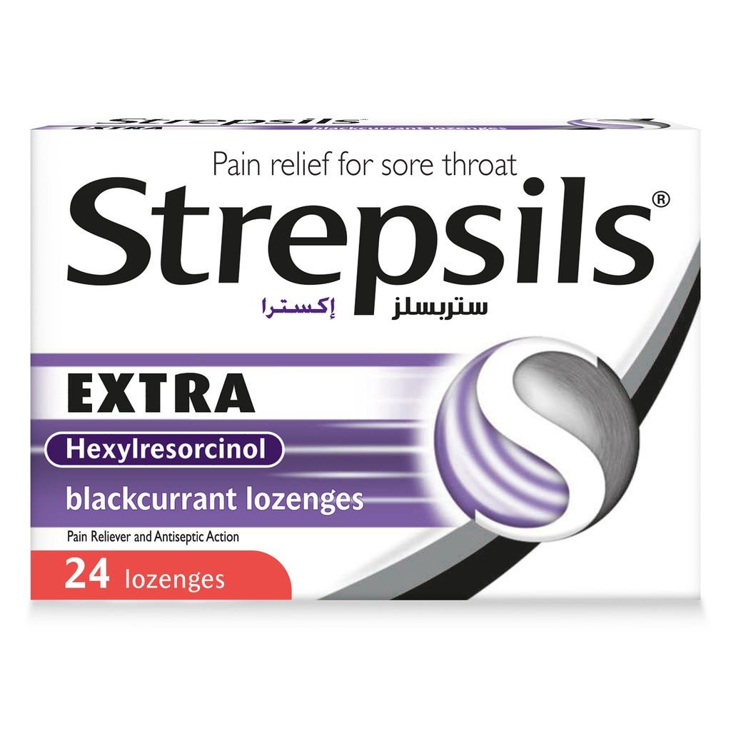 STREPSILS EXTRA BLACK CURRENT LOZ 24 S